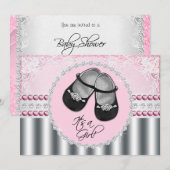 Roze diamanten en parels Baby shower Kaart (Voorkant / Achterkant)