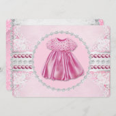  roze diamanten en parels Baby shower Kaart (Voorkant / Achterkant)