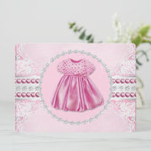 roze diamanten en parels Baby shower Kaart (Staand voorkant)