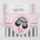  roze diamanten en parels Baby shower Kaart (Voorkant / Achterkant)