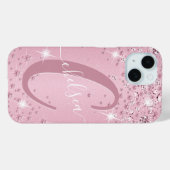 Roze Diamanten - Gepersonaliseerd Case-Mate iPhone Case (Achterkant (horizontaal))