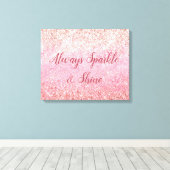 Roze diamanten Glam Glittery Glitz Canvas Afdruk (Insitu (Houten vloer))