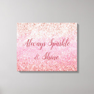 Roze diamanten Glam Glittery Glitz Canvas Afdruk