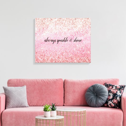 Roze diamanten Glam Glitzy Glitter Canvas Afdruk (Insitu (Woonkamer))