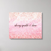 Roze diamanten Glam Glitzy Glitter Canvas Afdruk (Voorkant)