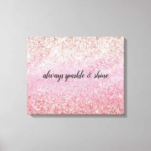 Roze diamanten Glam Glitzy Glitter Canvas Afdruk (Voorkant)