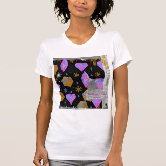 Roze Diamanten & Gouden Sterren Luxe T-shirt