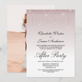 Roze Diamanten Huwelijk Na Feest Kaart