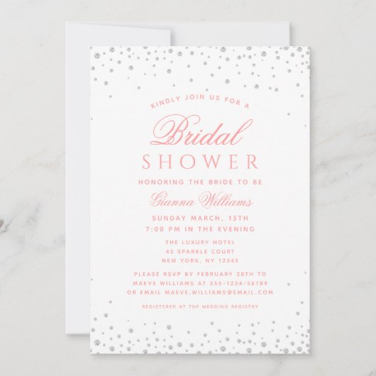 Roze diamanten Modern Luxury Vrijgezellenfeest Kaart (Voorkant)