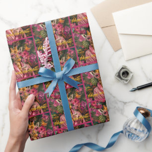 Roze Diamanten Ochtend Glamour Gefeliciteerd 50e V Cadeaupapier