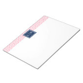 Roze diamanten patroon en monogram notitieblok (Schuin)