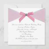 Roze Diamanten Roze Sweet 16 Verjaardagsfeestje Kaart (Achterkant)