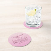 Roze Diamanten Verjaardag Ronde Kartonnen Onderzetter (Insitu)