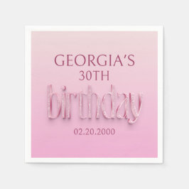 Roze Diamanten Verjaardag Servet