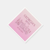 Roze Diamanten Verjaardag Servet (Hoek)