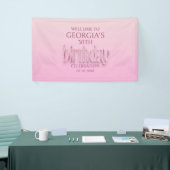 Roze Diamanten Verjaardag Spandoek (Beurs)