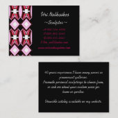 roze diamanten visitekaartje (Voorkant / Achterkant)