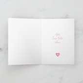 Roze Diamanten Waterverf Hart Glam Liefdesbrief Feestdagen Kaart (Binnen)