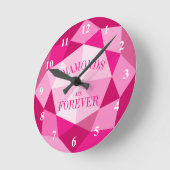 Roze diamanten zijn voor altijd gemstone wall klok (Hoek)