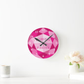 Roze diamanten zijn voor altijd gemstone wall klok (Huis)