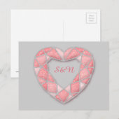 roze diamanthart - briefkaart (Voorkant / Achterkant)