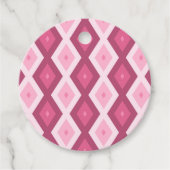 Roze diamantpatroon bedankjes labels (Voorkant)