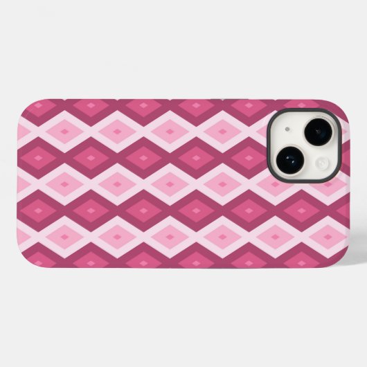 Roze diamantpatroon Case-Mate iPhone case (Achterkant (horizontaal))