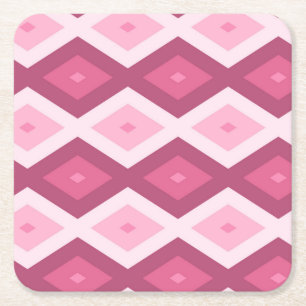 Roze diamantpatroon kartonnen onderzetters