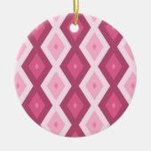 Roze diamantpatroon keramisch ornament (Voorkant)