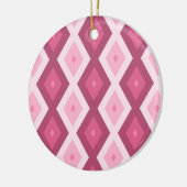 Roze diamantpatroon keramisch ornament (Links)