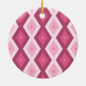 Roze diamantpatroon keramisch ornament (Achterkant)