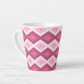 Roze diamantpatroon latte mok (Linkerhoek)