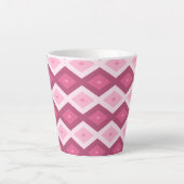 Roze diamantpatroon latte mok (Voorkant)