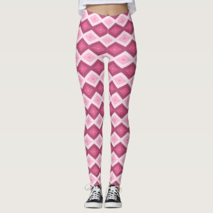 Roze diamantpatroon leggings