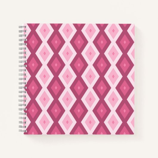 Roze diamantpatroon notitieboek (Voorkant)