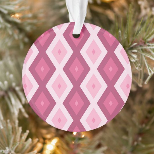 Roze diamantpatroon ornament (Boom)