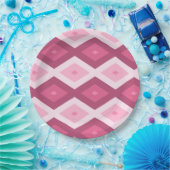 Roze diamantpatroon papieren bordje (Feest)