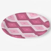 Roze diamantpatroon papieren bordje (Gekanteld)