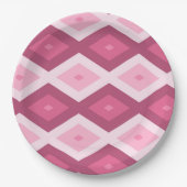 Roze diamantpatroon papieren bordje (Voorkant)
