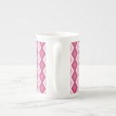 Roze diamantpatroon porselein kop (Achterkant)