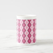 Roze diamantpatroon porselein kop (Voorkant)
