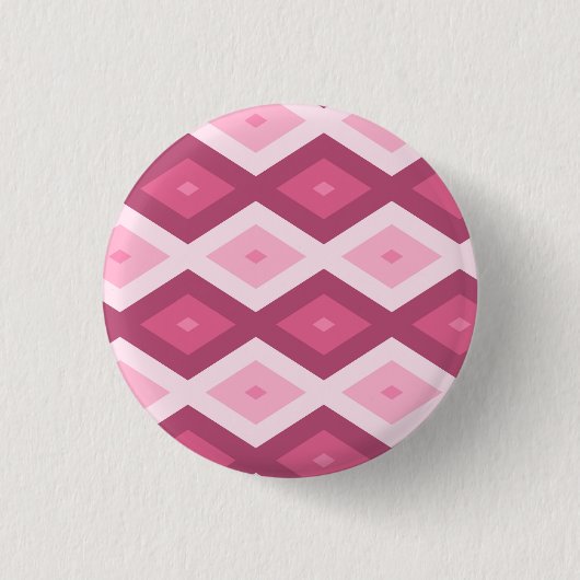 Roze diamantpatroon ronde button 3,2 cm (Voorkant)