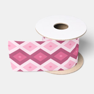 Roze diamantpatroon satijnen lint