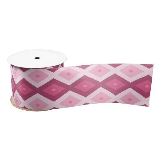 Roze diamantpatroon satijnen lint (Spoel)
