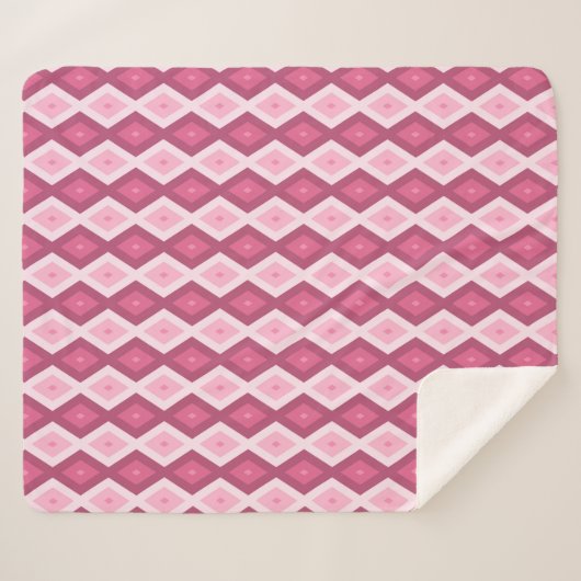 Roze diamantpatroon sherpa deken (Voorkant (horizontaal))