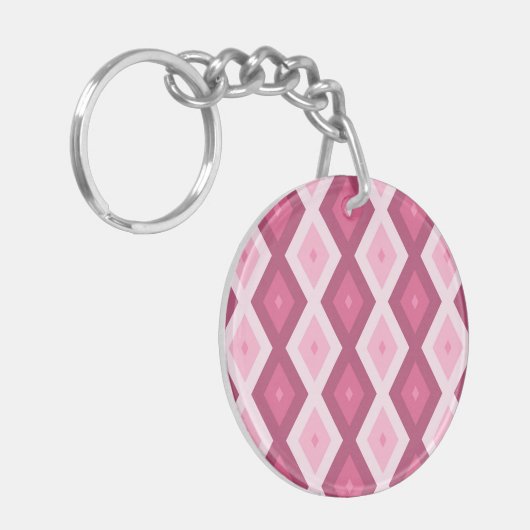 Roze diamantpatroon sleutelhanger (Voorkant Links)