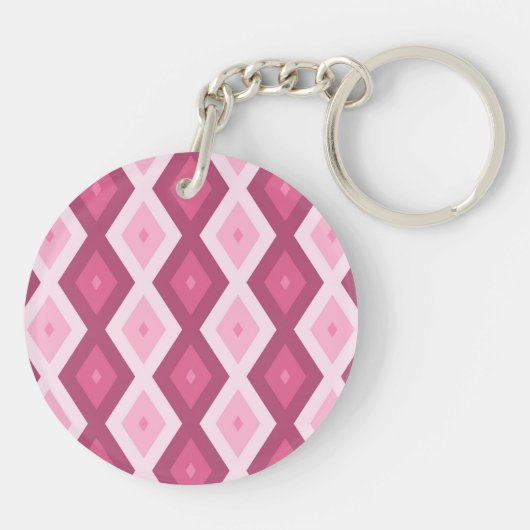 Roze diamantpatroon sleutelhanger (Achterkant)