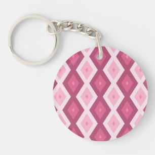 Roze diamantpatroon sleutelhanger
