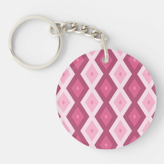 Roze diamantpatroon sleutelhanger (Voorkant)