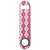 Roze diamantpatroon speed flessenopener (Achterkant)